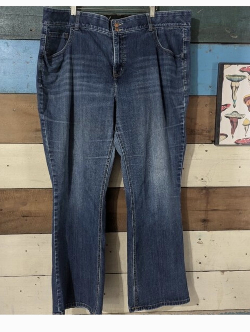 Lane Bryant Size 22R Jeans Bootcut Dark Wash Casual Stretch Relaxed Fit E